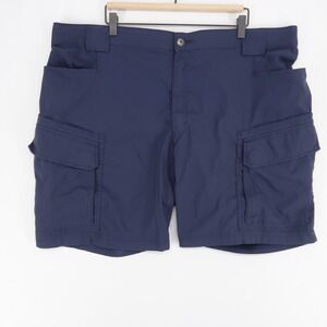 Duluth Trading Co Dry On The Fly Cargo Shorts Mens 44 Navy Blue Relaxed Fit